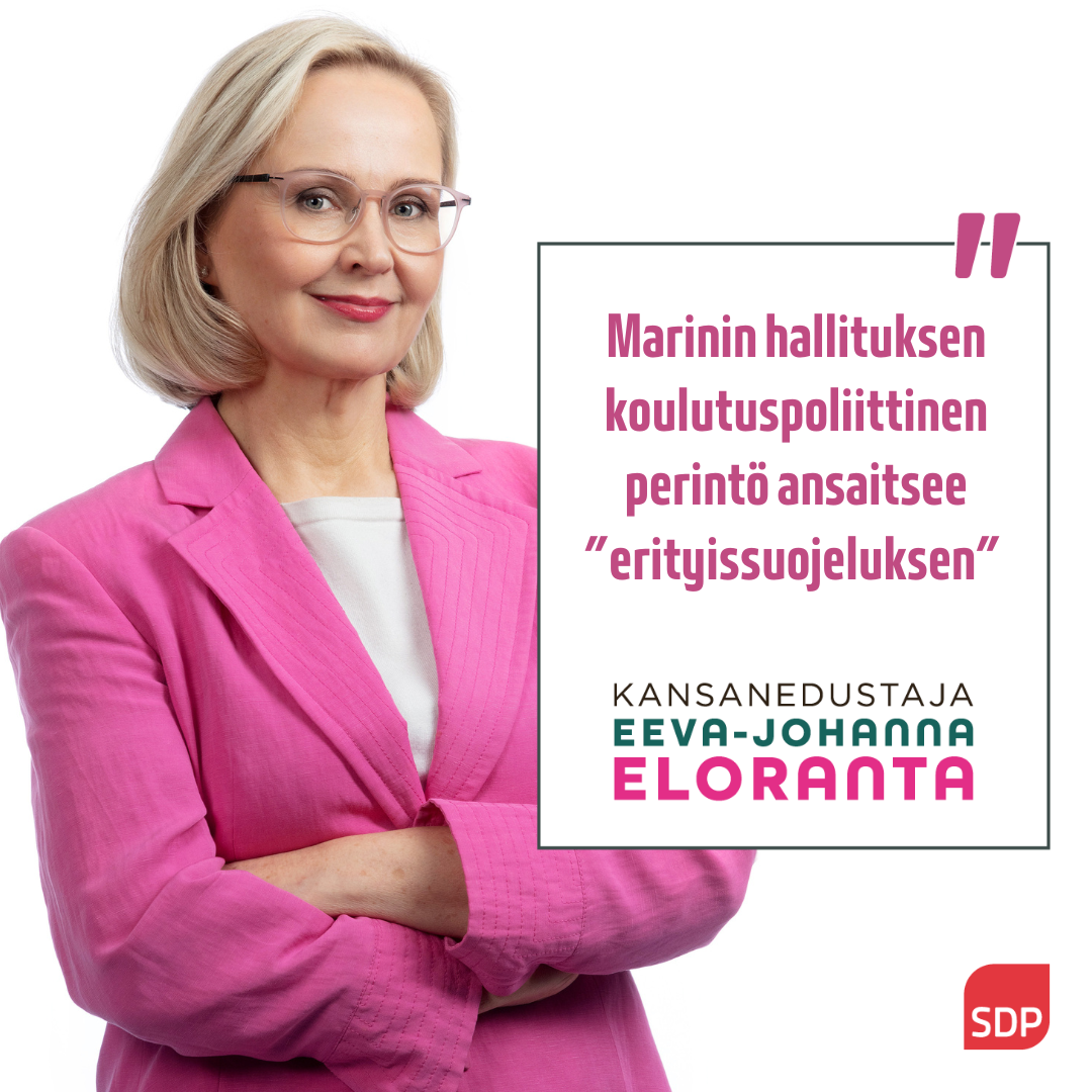 SDP:n Eloranta: Marinin hallituksen koulutuspoliittinen perintö ansaitsee ”erityissuojeluksen” 